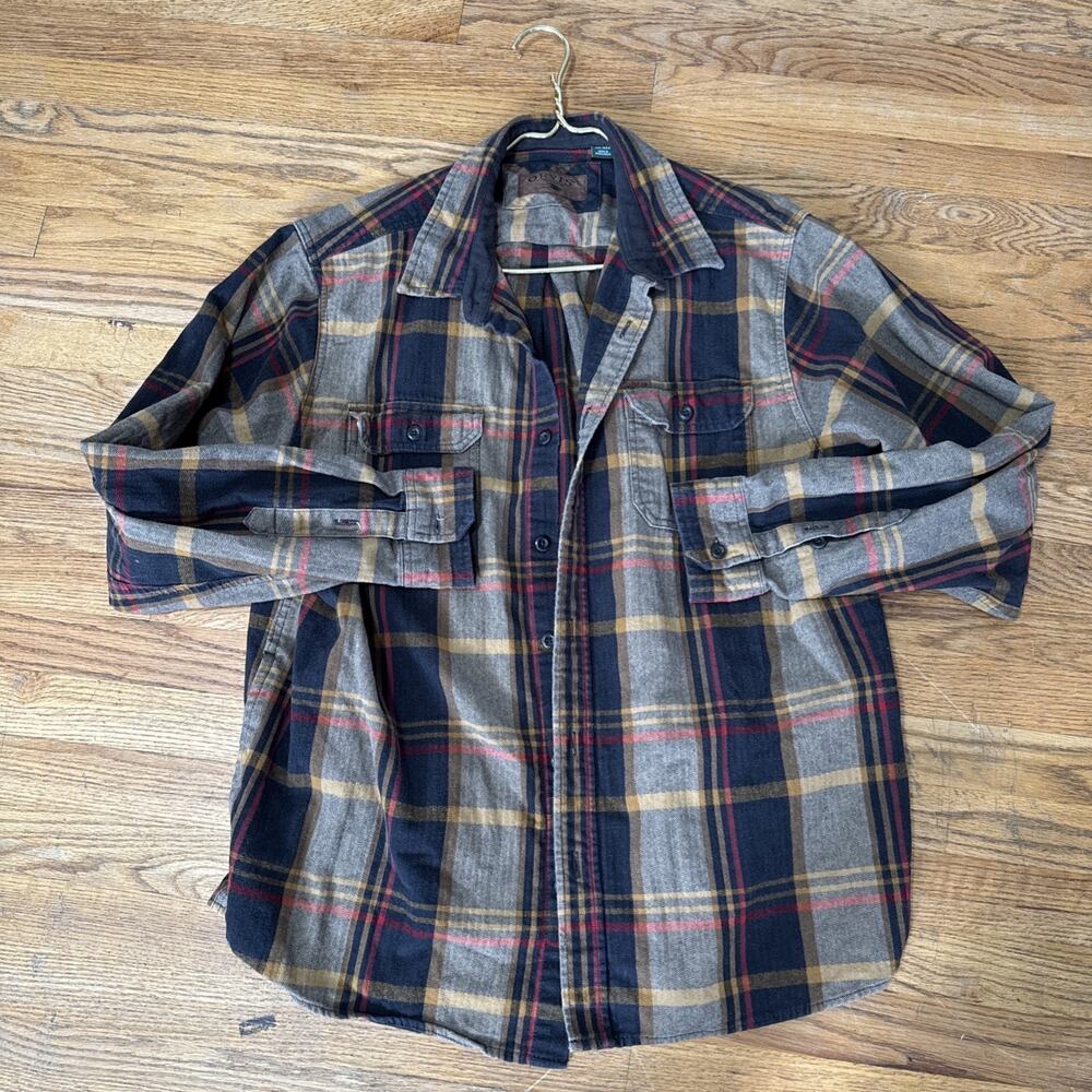 Orvis Men's Big Bear Heavy Weight Flannel Shirt Plaid Grunge Camping XXL